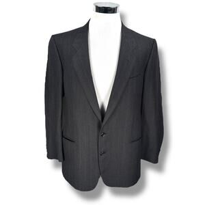 Mani by Giorgio Armani Blazer Jacket Men’s US 43L Charcoal Gay Brown PinStripe